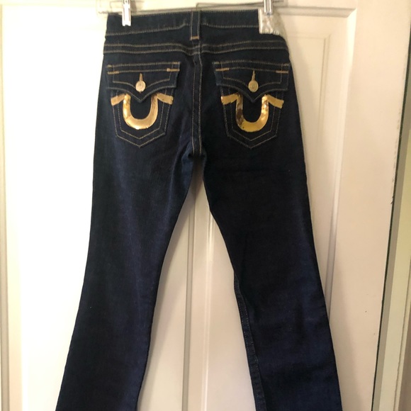 True religion size 27 gold sequin jeans - Picture 2 of 5